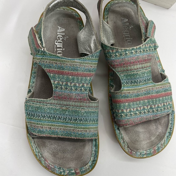 Alegria Multicolor Striped Sandals - Picture 3 of 5